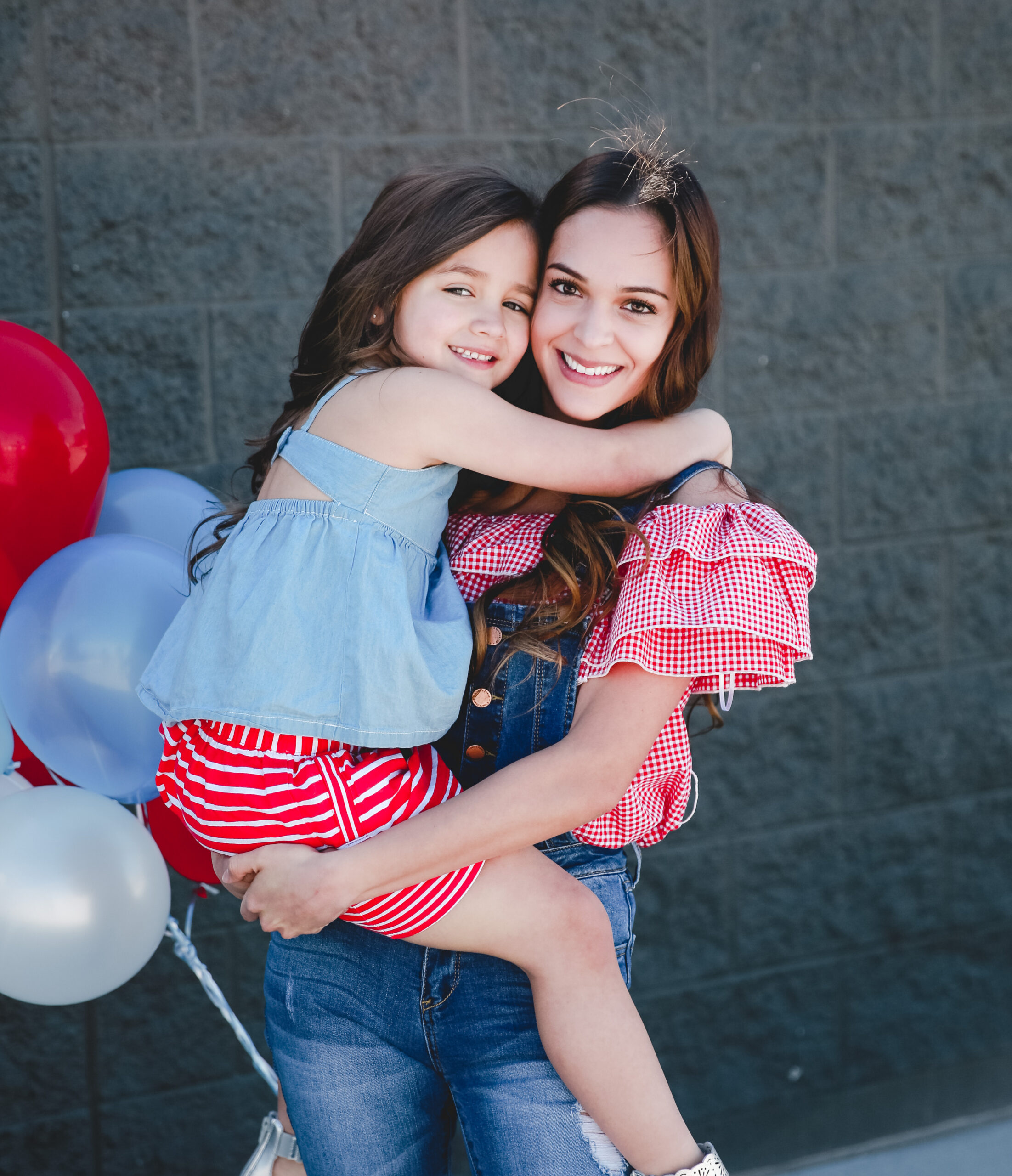 girl hugging her mother